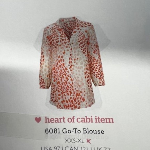 CAbi Women's Blouses - Cream, Orange, Red, Pink - Picture 2 of 6